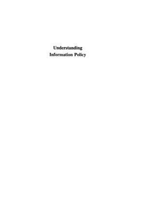 Imagen de portada: Understanding Information Policy 1st edition 9783598244018