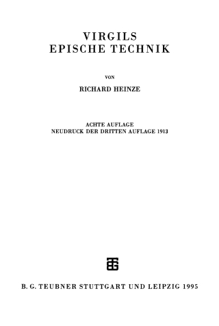 Cover image: Virgils epische Technik 1st edition 9783598772122