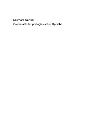 Imagen de portada: Grammatik der portugiesischen Sprache 1st edition 9783484500815
