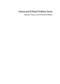 Cover image: Operator Theory and Ill-Posed Problems 1st edition 9789067644488