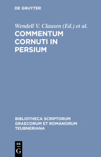 Titelbild: Commentum Cornuti in Persium 1st edition 9783598715785