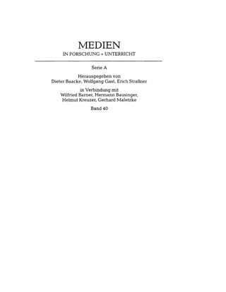 Cover image: Erzählsituationen in Literatur und Film 1st edition 9783484340404