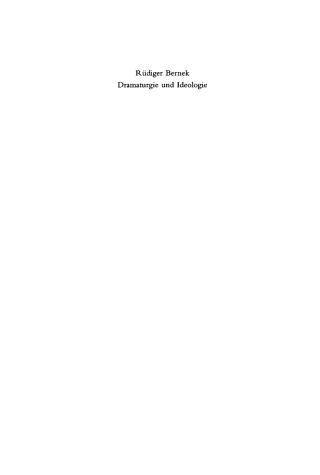 Cover image: Dramaturgie und Ideologie 1st edition 9783598778001