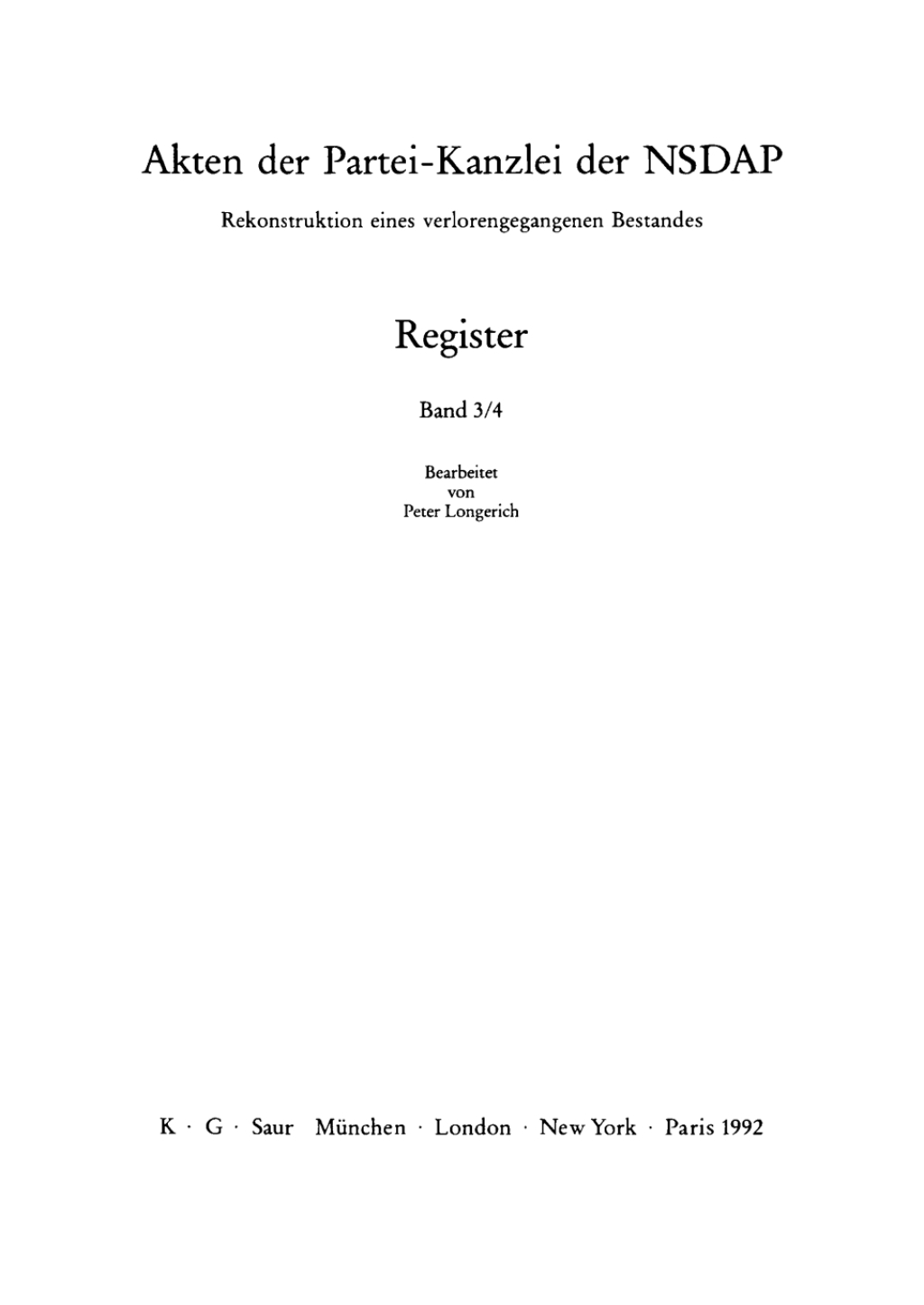 Register. Teil 2 1st Edition