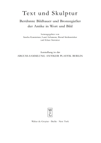 Cover image: Text und Skulptur 1st edition 9783110196108