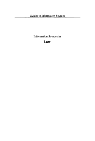 Imagen de portada: Information Sources in Law 2nd edition 9783598244315