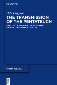 Cover image: The Transmission of the Pentateuch 1st edition 9783110798043