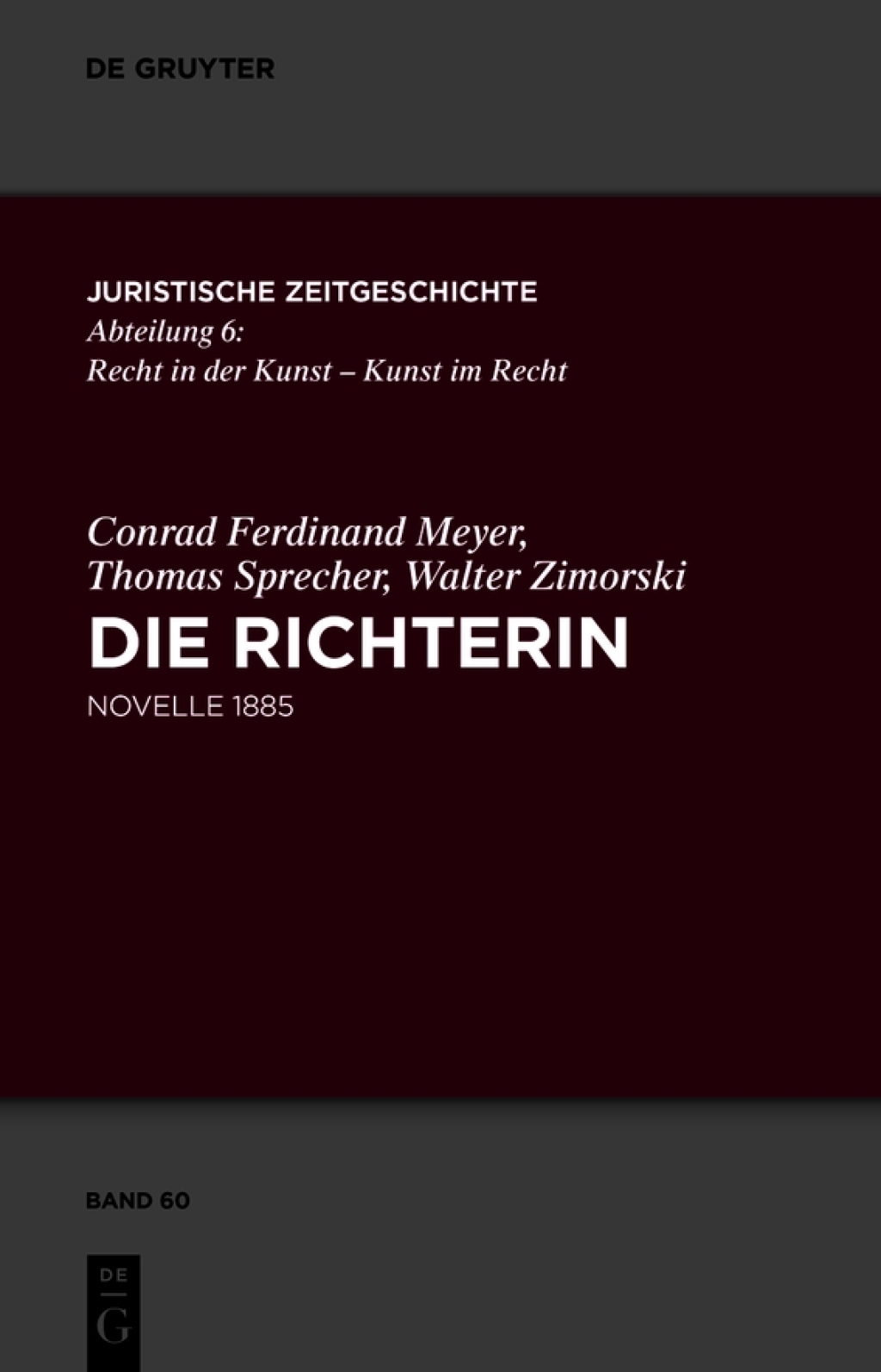 Die Richterin Novelle 1885 1st Edition