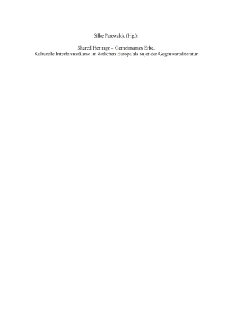 Imagen de portada: Shared Heritage – gemeinsames Erbe 1st edition 9783111135809