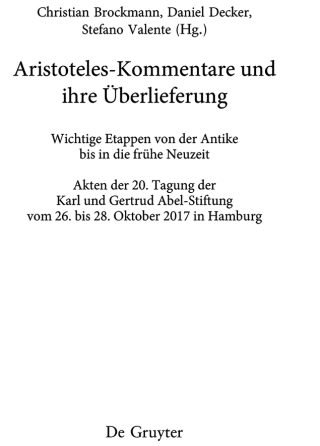 Cover image: Aristoteles-Kommentare und ihre Überlieferung 1st edition 9783111244372