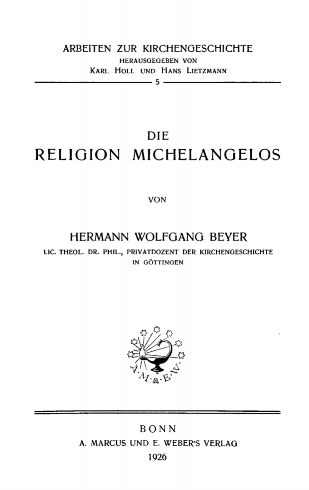 Die Religion Michelangelos 1st Edition