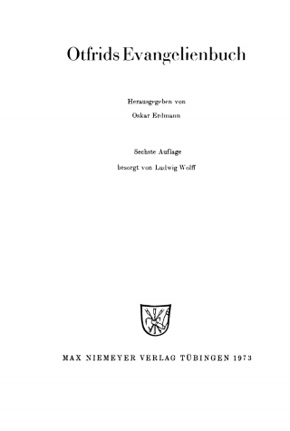 Imagen de portada: Otfrids Evangelienbuch 6th edition 9783484200784
