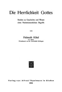 Cover image: Die Herrlichkeit Gottes 1st edition 9783110984569