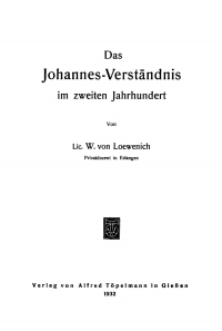 Cover image: Das Johannes-Verständnis im zweiten Jahrhundert 1st edition 9783110984644