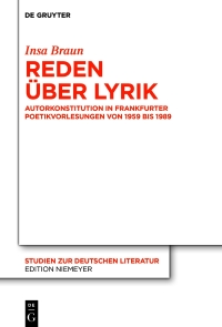 Cover image: Reden über Lyrik 1st edition 9783111327822