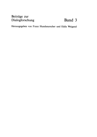Imagen de portada: Methodologie der Dialoganalyse 1st edition 9783484750036
