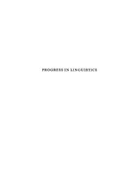 Immagine di copertina: Progress in Linguistics 1st edition 9783110995879