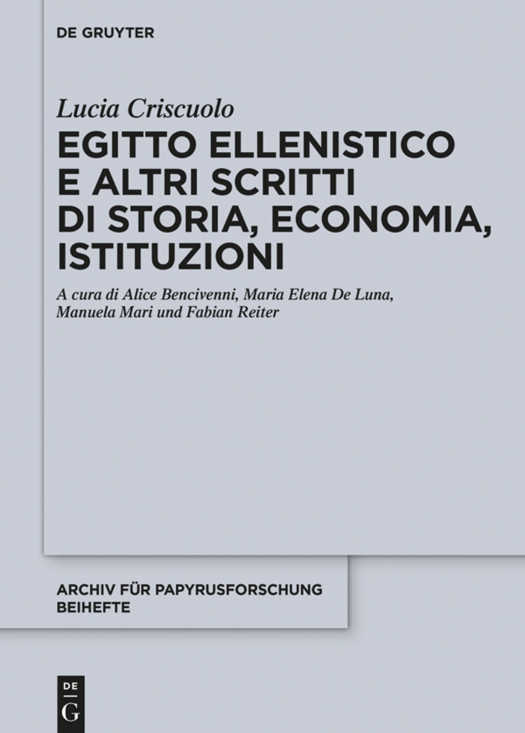 Egitto ellenistico e altri scritti di storia, economia, istituzioni 1st Edition