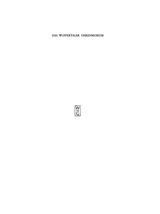 Cover image: Das Wuppertaler Uhrenmuseum 1st edition 9783110024692