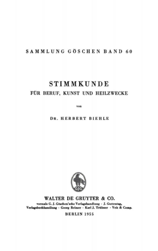 Imagen de portada: Stimmkunde 1st edition 9783111003405