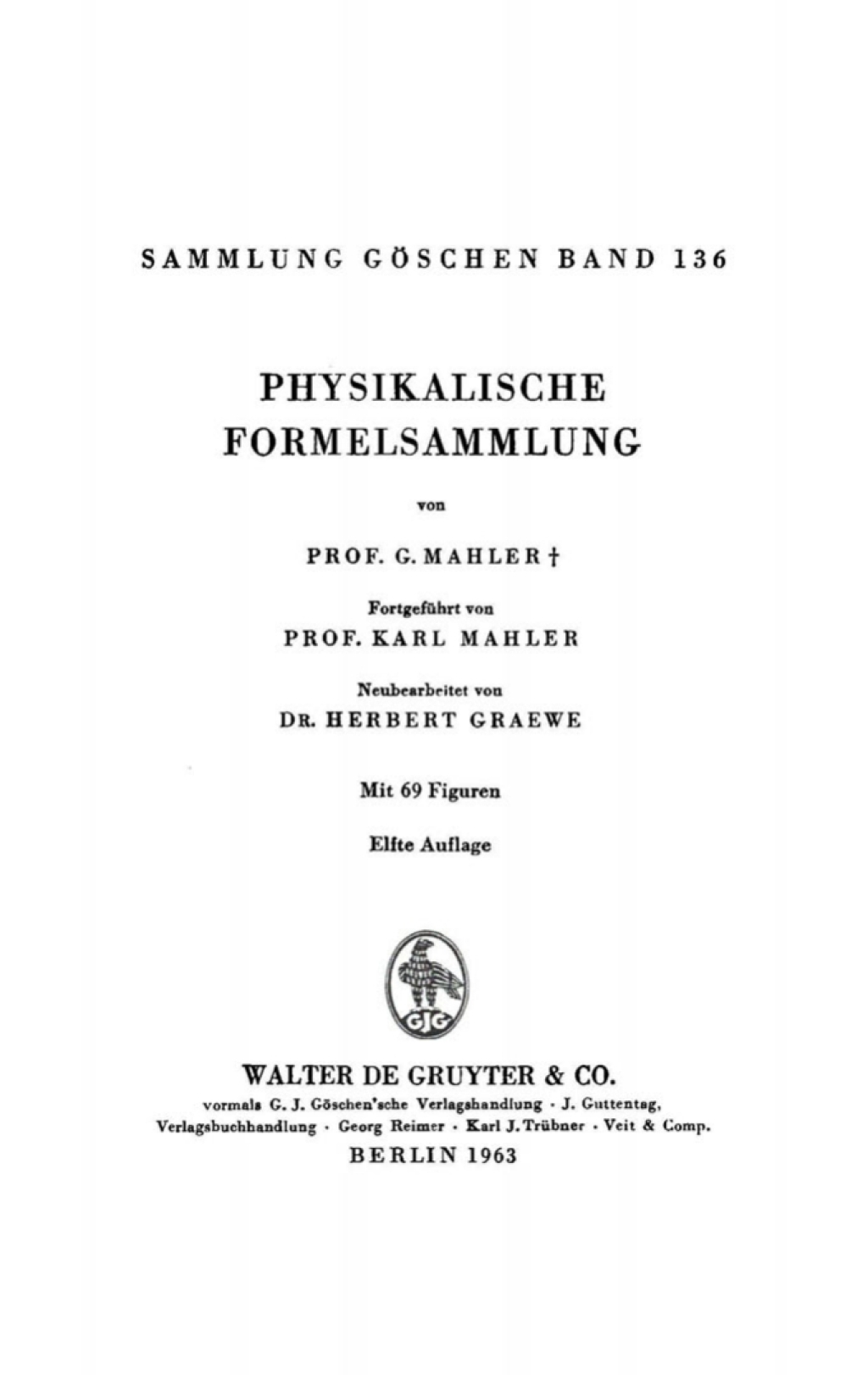 Physikalische Formelsammlung 11th Edition