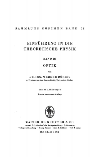 صورة الغلاف: Optik 2nd edition 9783111005911