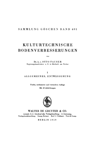 Cover image: Allgemeines, Entwässerung 5th edition 9783111006598