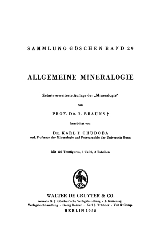 Imagen de portada: Allgemeine Mineralogie 10th edition 9783111006802