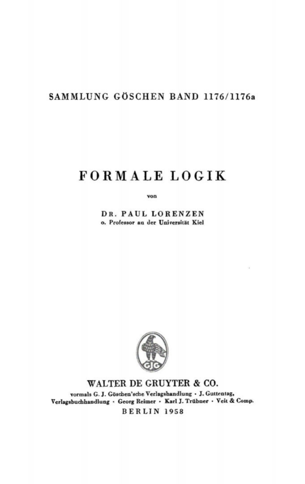 Formale Logik - 1st Edition (eBook)