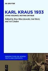 Cover image: Karl Kraus 1933 1st edition 9783111364377