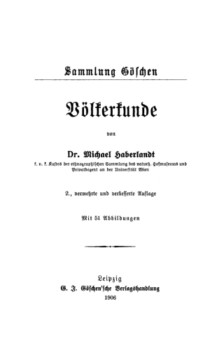 Cover image: Völkerkunde 2nd edition 9783111008837
