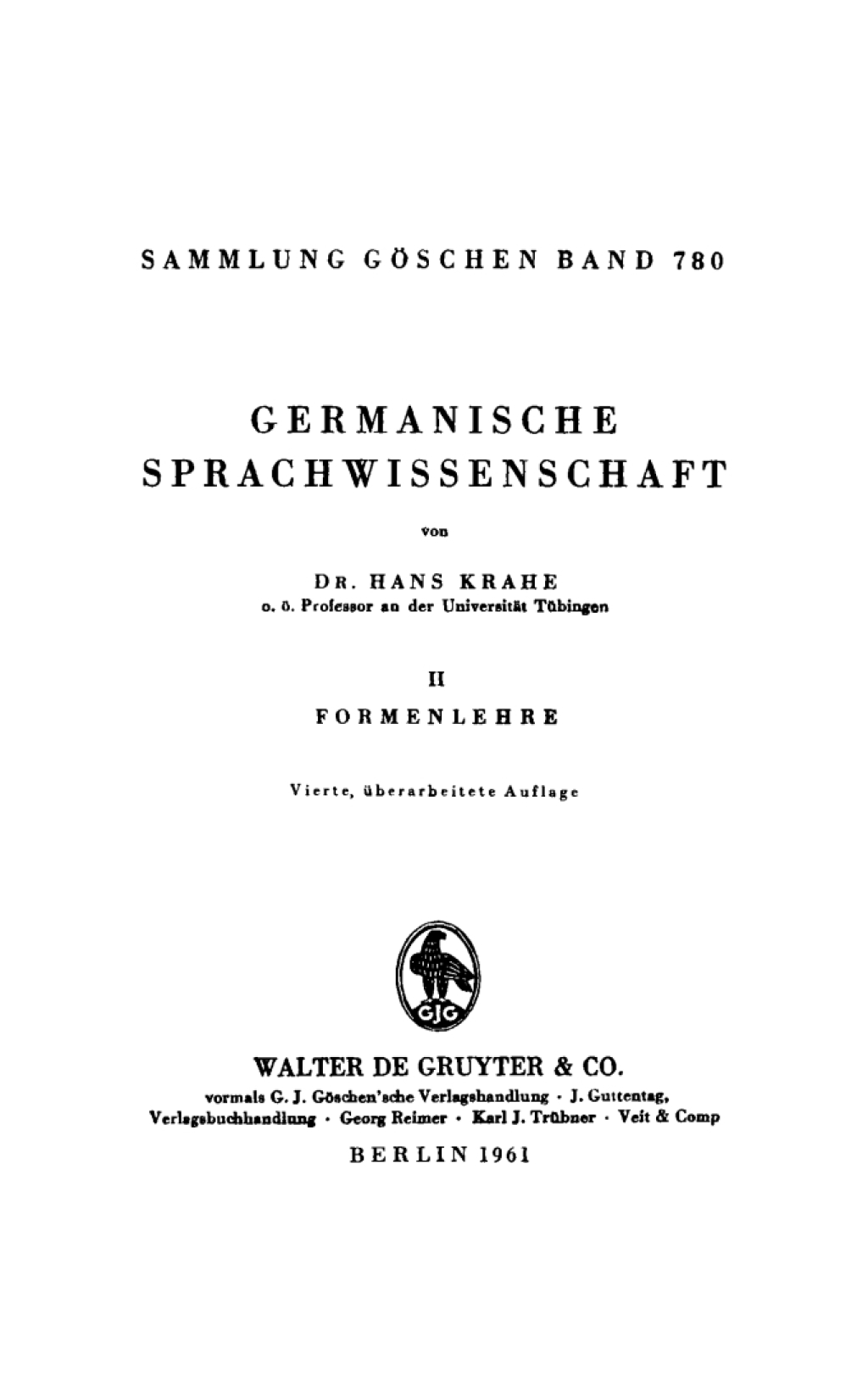 Formenlehre 4th Edition