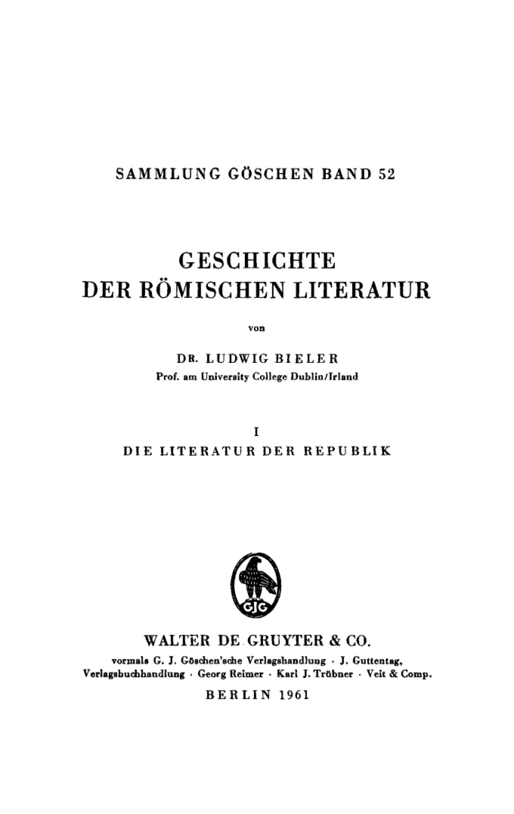 Die Literatur der Republik 1st Edition