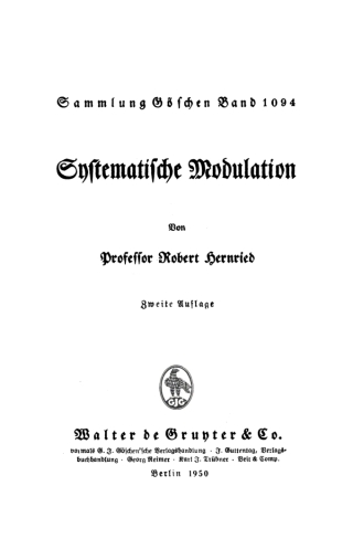 Cover image: Systematische Modulation 2nd edition 9783111011523