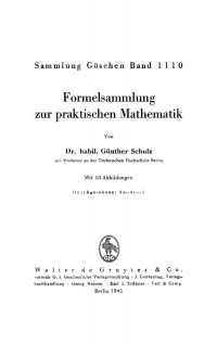 Cover image: Formelsammlung zur praktischen Mathematik 1st edition 9783111015088