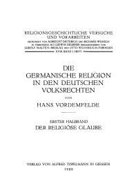 Immagine di copertina: Die germanische Religion in den deutschen Volksrechten 1st edition 9783111015378