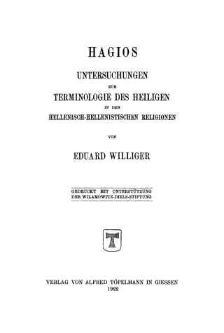Imagen de portada: Hagios 1st edition 9783111015897