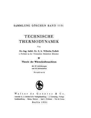Cover image: Theorie der Wärmekraftmaschinen 1st edition 9783111016719