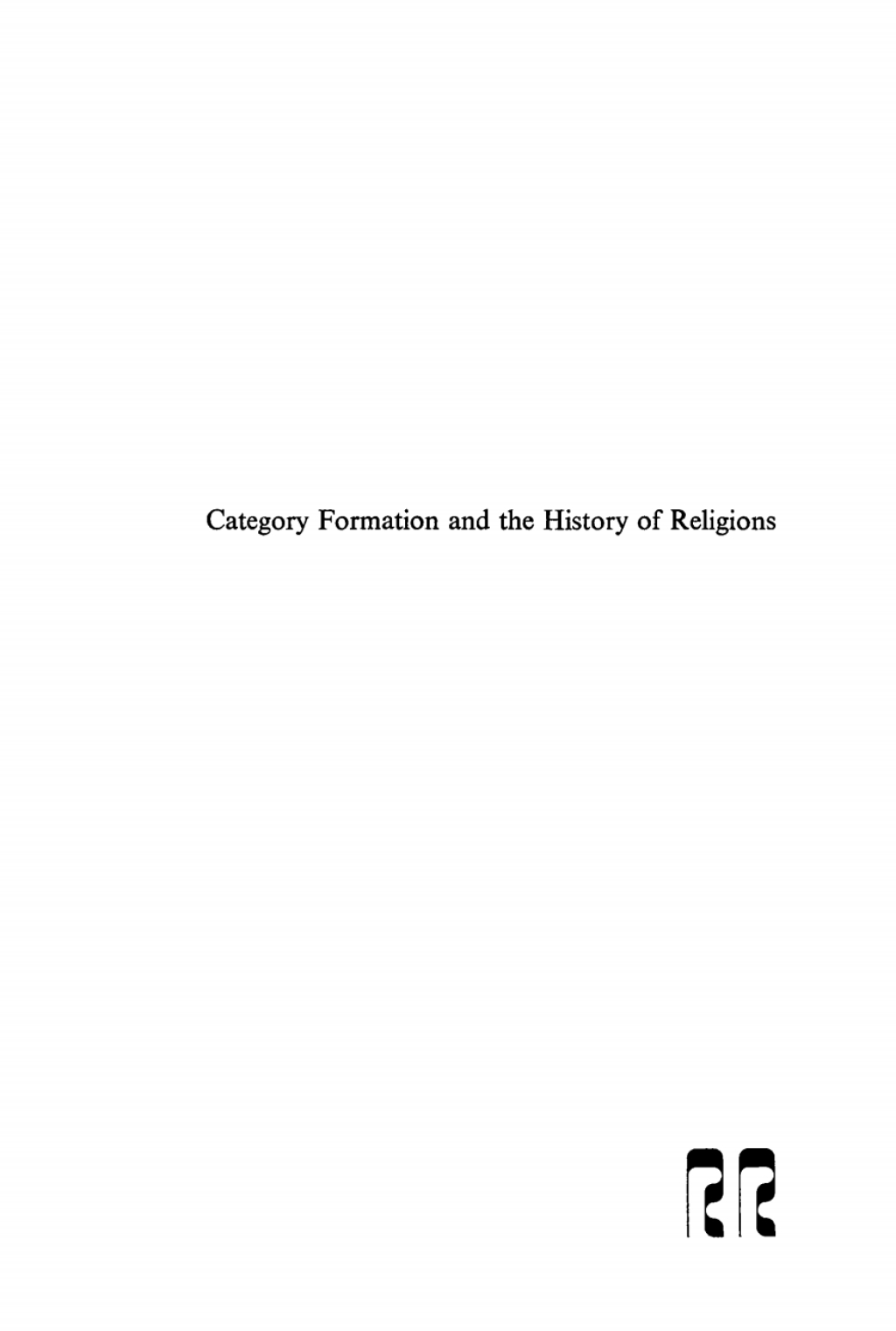 Category formation and the history of religions  1st Edition eBook