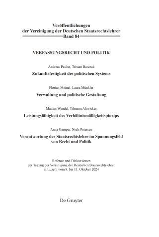 Cover image: Verfassungsrecht und Politik 1st edition 9783111376028