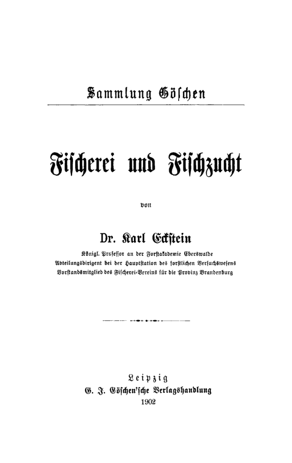 Fischerei und Fischzucht 1st Edition