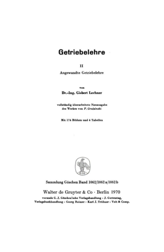 Cover image: Angewandte Getriebelehre 1st edition 9783111022543