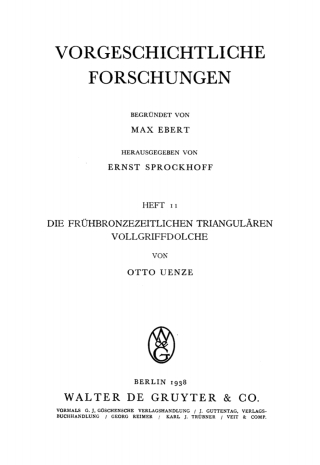 Cover image: Die frühbronzezeitlichen triangulären Vollgriffdolche 1st edition 9783111025001
