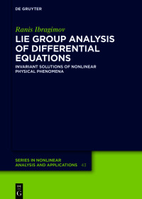 Imagen de portada: Lie Group Analysis of Differential Equations 1st edition 9783111386997