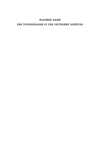 Imagen de portada: Der Todesgedanke in der deutschen Dichtung vom Mittelalter bis zur Romantik 2nd edition 9783111027265