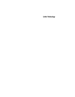Imagen de portada: Lithic technology 1st edition 9783111028095