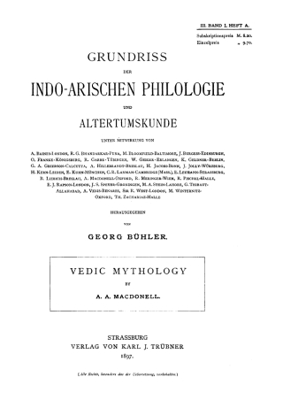 Cover image: Vedic mythology 1st edition 9783111042527