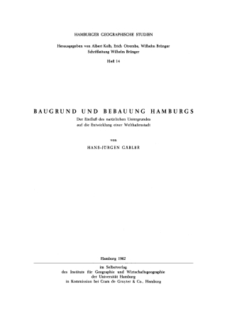 表紙画像: Baugrund und Bebauung Hamburgs 1st edition 9783111043098