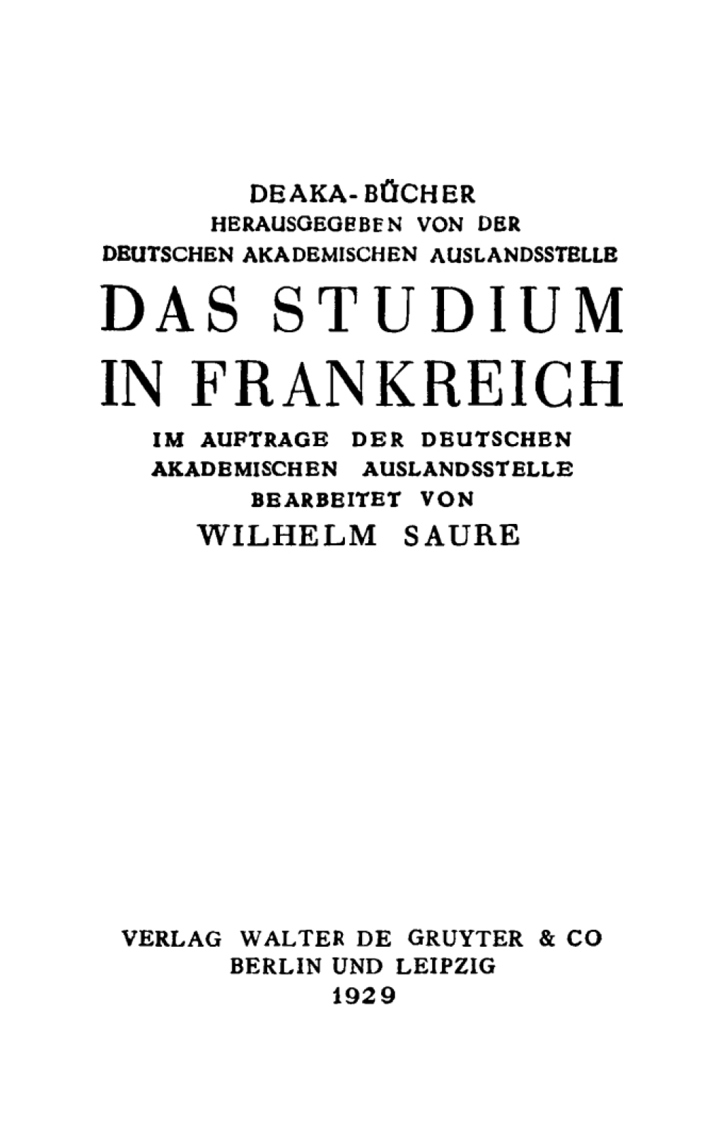 Das Studium in Frankreich 1st Edition
