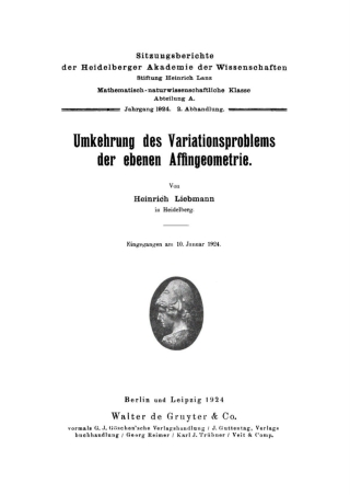Cover image: Umkehrung des Variationsproblems der ebenen Affingeometrie 1st edition 9783111046617